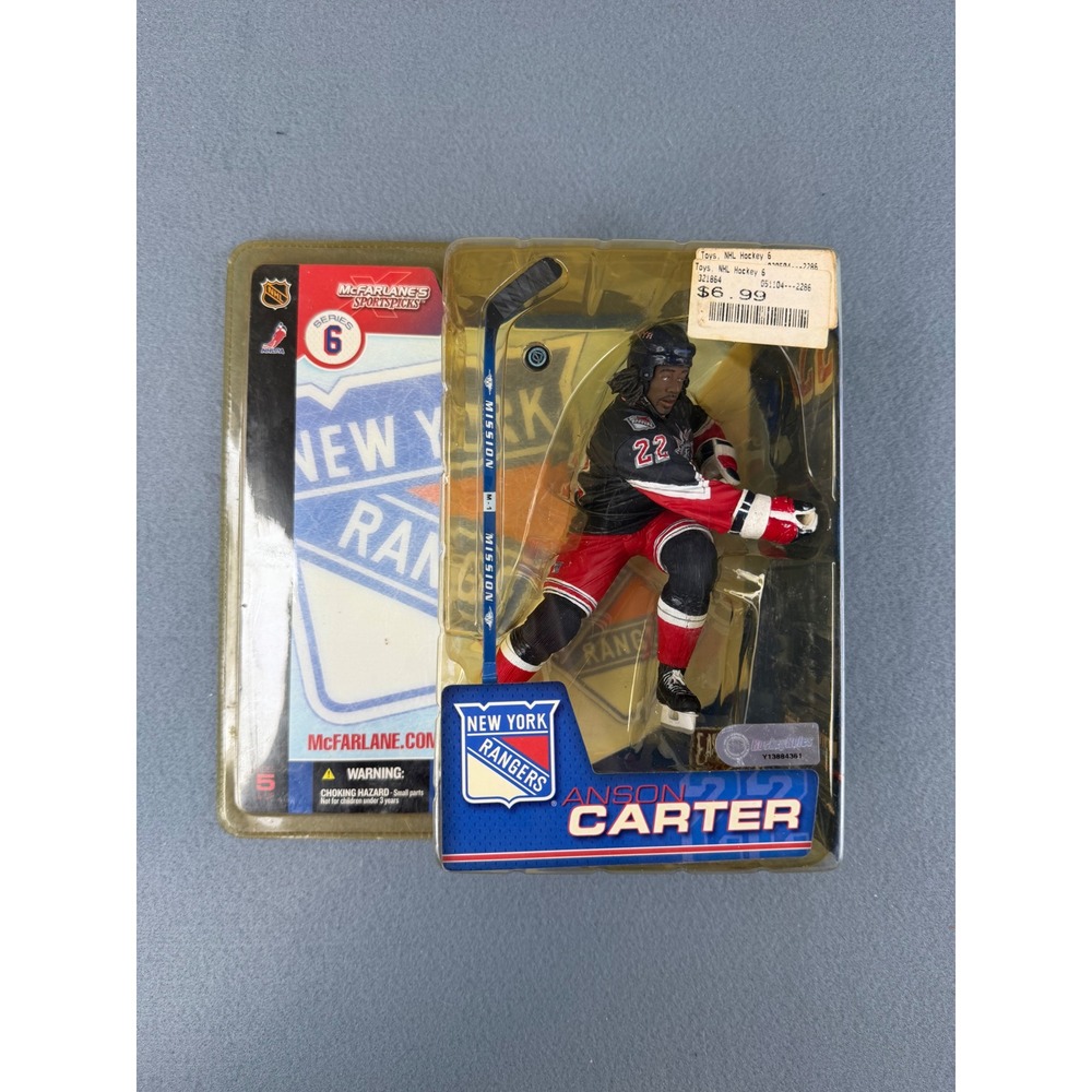 McFarlane NHL Series 6 Anson Carter Action Figure Rangers Blue Red 6" Figure